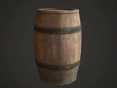 Barrel Low Poly wooden Low-poly 3D model