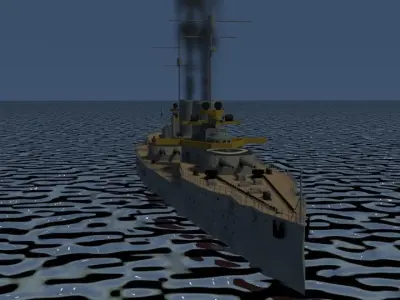 Battlecruiser SMS Von der Tann 3D model