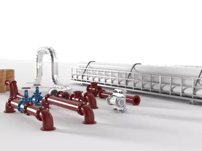 Industrial Pipes Collection High Quality 3D model purchase