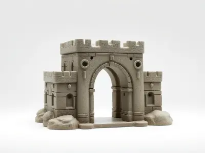 Underwater Castle Archway Design model pack Low-poly 3D model