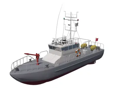 patrol boat 3D model - Textured and Polygon mesh