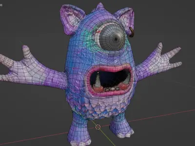 The One eye Low-poly 3D model
