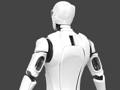 Male Cyborg Robot 3D model