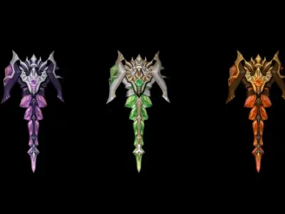 Shards Battle-Gloves Low-poly 3D model