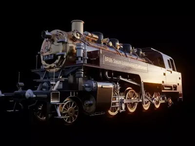 BR86 Steam Locomotive with Function-Driven Animation 3D model
