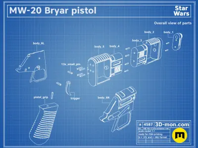 MW-20 Bryar Pistol Free 3D print model