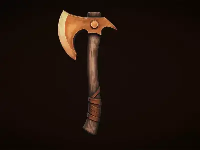 Copper Axe - Game Ready Weapon Low-poly 3D model