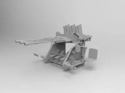 Japanese battleship machine gun of World War 2 Free 3D model