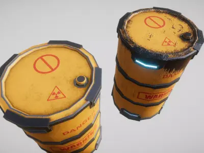 Sci-Fi Barrel Free low-poly 3D model