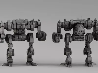 S00038 Heavy Sci-Fi Mech Walker 3D print model