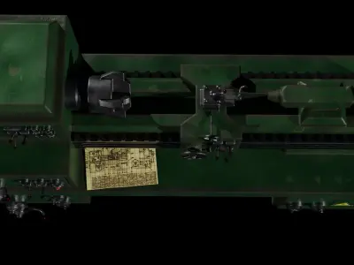 Game model of the Old Lathe Free low-poly 3D model