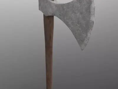 Small and old axe Free low-poly 3D model
