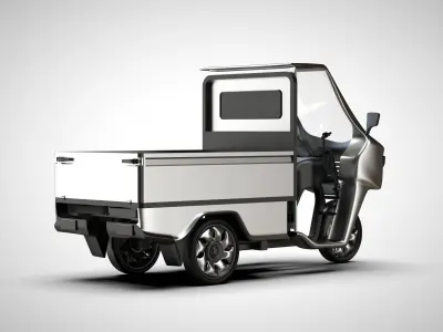 CARGO THREE WHEELS MOTORCYCLE ACTUAL DIMENSION 3D model