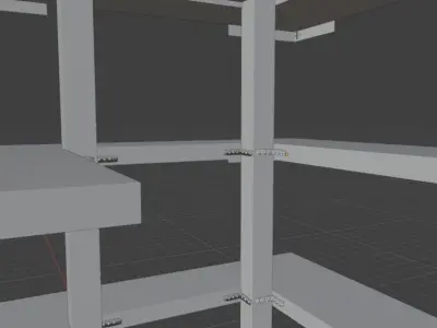 Shelving for warehouse 3D model