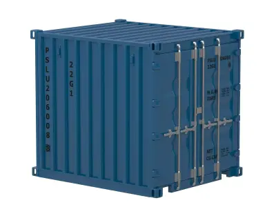 8ft Shipping Container Gray 3D model