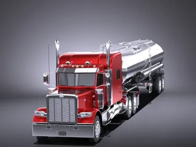 Peterbilt 389 Sleeper Cab Tanker 2017 VRAY 3D model