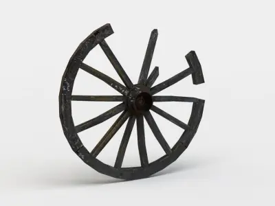 Damaged wheel Low-poly 3D model