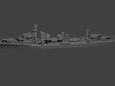 Japanese Yugumo Class Destroyer Warship 3D print model