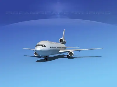 Douglas DC-10 Bare Metal 3D model