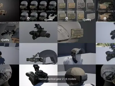Helmet tactical gear 2 3D Model Pack