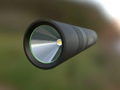 Tactical Flashlight Convoy s2 Low-poly 3D model