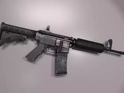 M4 Commando Gun Low-poly 3D model