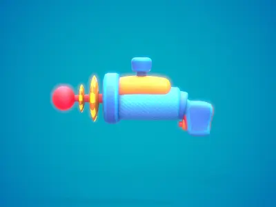 Stylized Laser Gun Low-poly 3D model