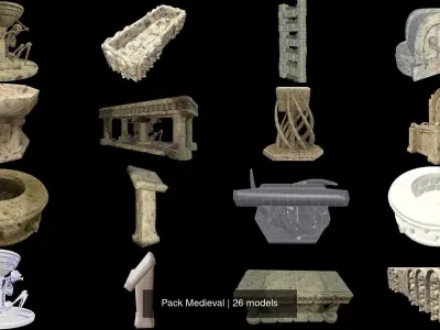 Medieval Prop Collection  Game Ready 3D Model Pack