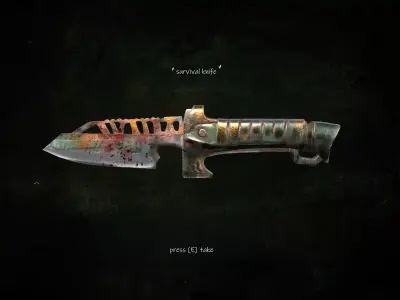 survival knife Low-poly 3D model