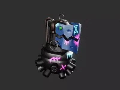 Grenade Jinx with Textures and Materials Granade from Arcane 3D model