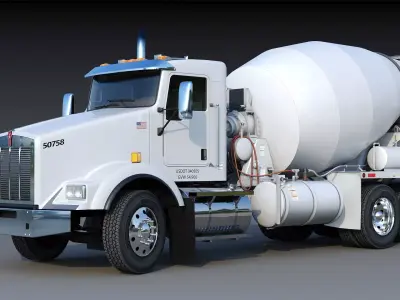 Kenworth T800 Concrete Mixer Truck Low-poly 3D model