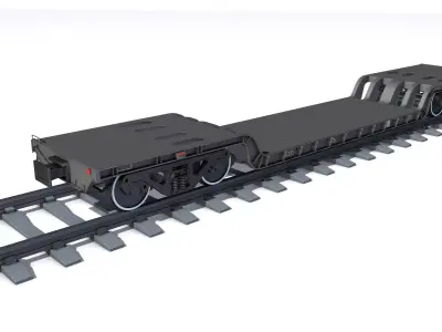 wagon big platform 3D model