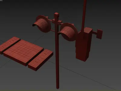 Raiload Crossing Kit Low-poly 3D model