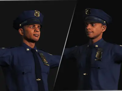 Policeman Character Low-poly 3D model