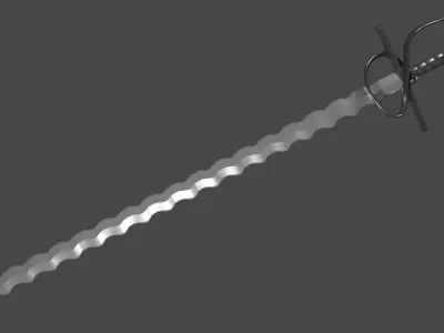 Flamberge sword Low-poly 3D model purchase