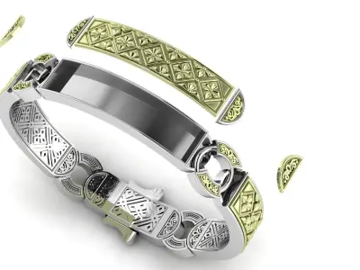 Bracelet with patterns antique bracelet 3D print model 3D print model