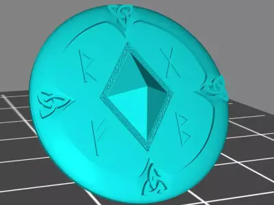 Wolf marine style viking storm shield with diamond 3 3D print model