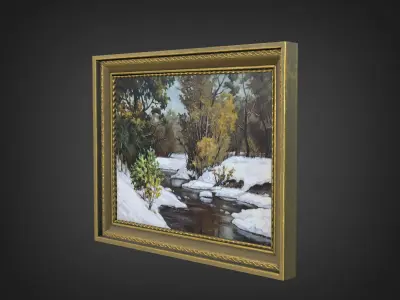 River  Oil Painting 3D model Low-poly 3D model