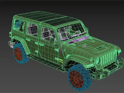 3D model of a Jeep Wrangler 3D model