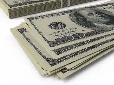 Dollar Bills stack 3D model