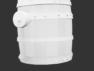 Historic Cannon Barrel for 3D print Low-poly 3D model