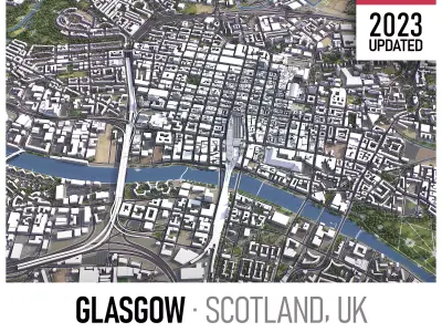 Glasgow - 3D City  Low-poly 3D model
