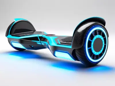 Futuristic Neon Hoverboard 3D Model 3D model