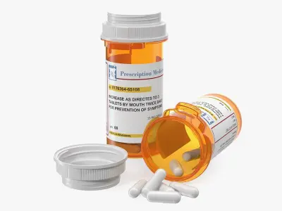 Pills in Bottles Collection 3D model