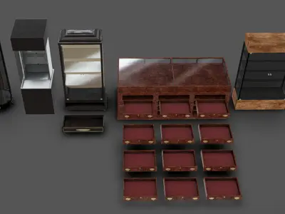 Display Cases 02 Low-poly 3D model