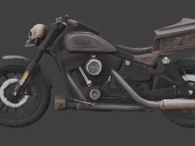 Demon-Possessed Skull Chopper 3D Model Low-poly 3D model