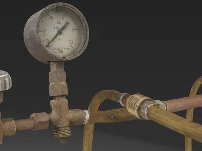 Pipes System Low-poly 3D model