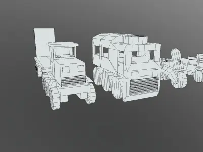 Wooden Toys Vehicle Pack Low-poly 3D model