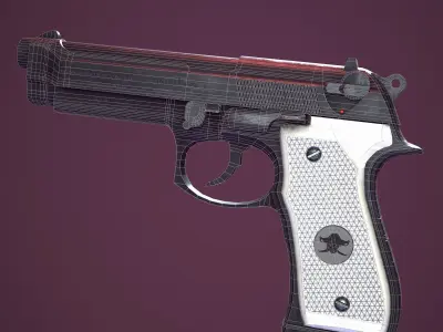 Beretta 92fs Black Low-poly 3D model