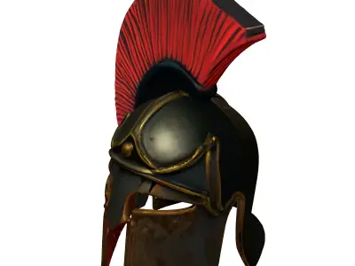 Ancient Greek Spartan Helmet Low-poly 3D model